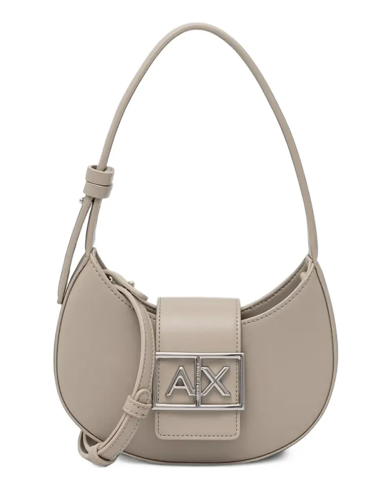 Armani Exchange mini logo-plaque shoulder bag - Nude Nude