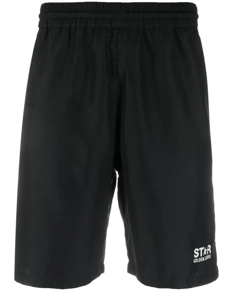 Golden Goose Joggingshorts mit Logo-Print Schwarz