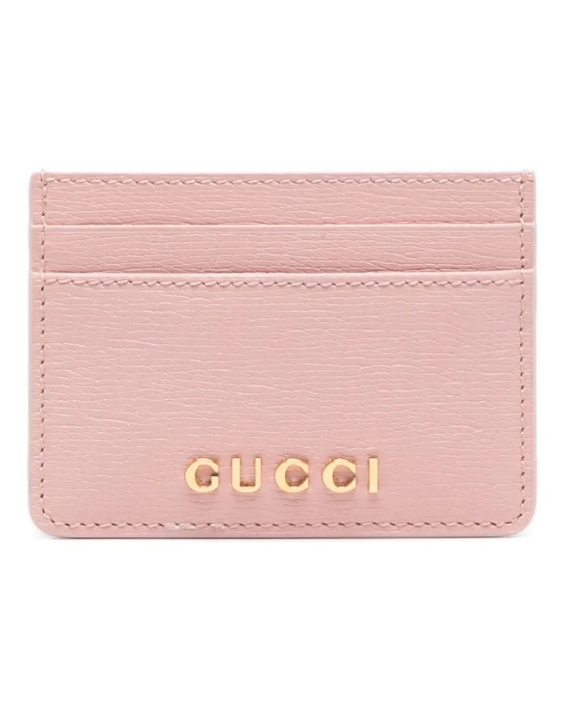 Gucci Kartenetui mit Logo Rosa