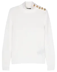 Balmain Pullover mit PB-Monogramm Weiß