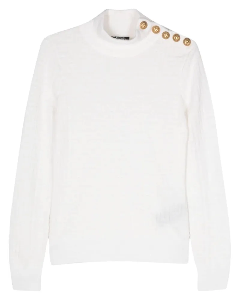 Balmain Pullover mit PB-Monogramm - Weiß Weiß