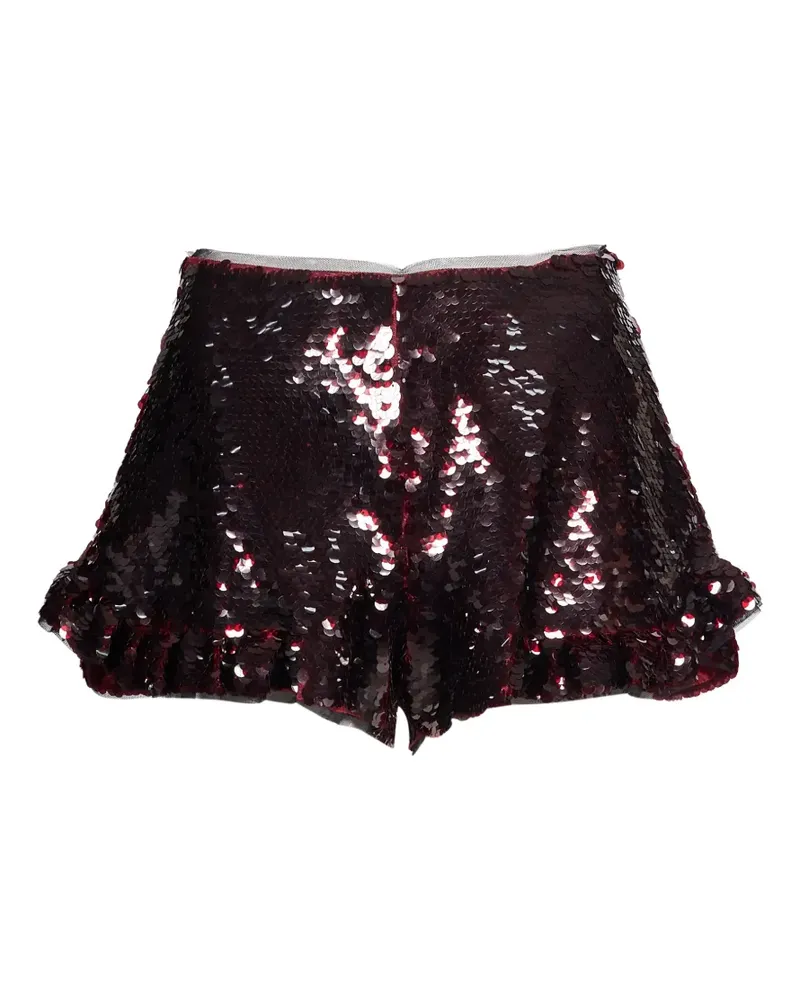 Simone Rocha Shorts mit Pailletten und Rüschen - Rot Rot