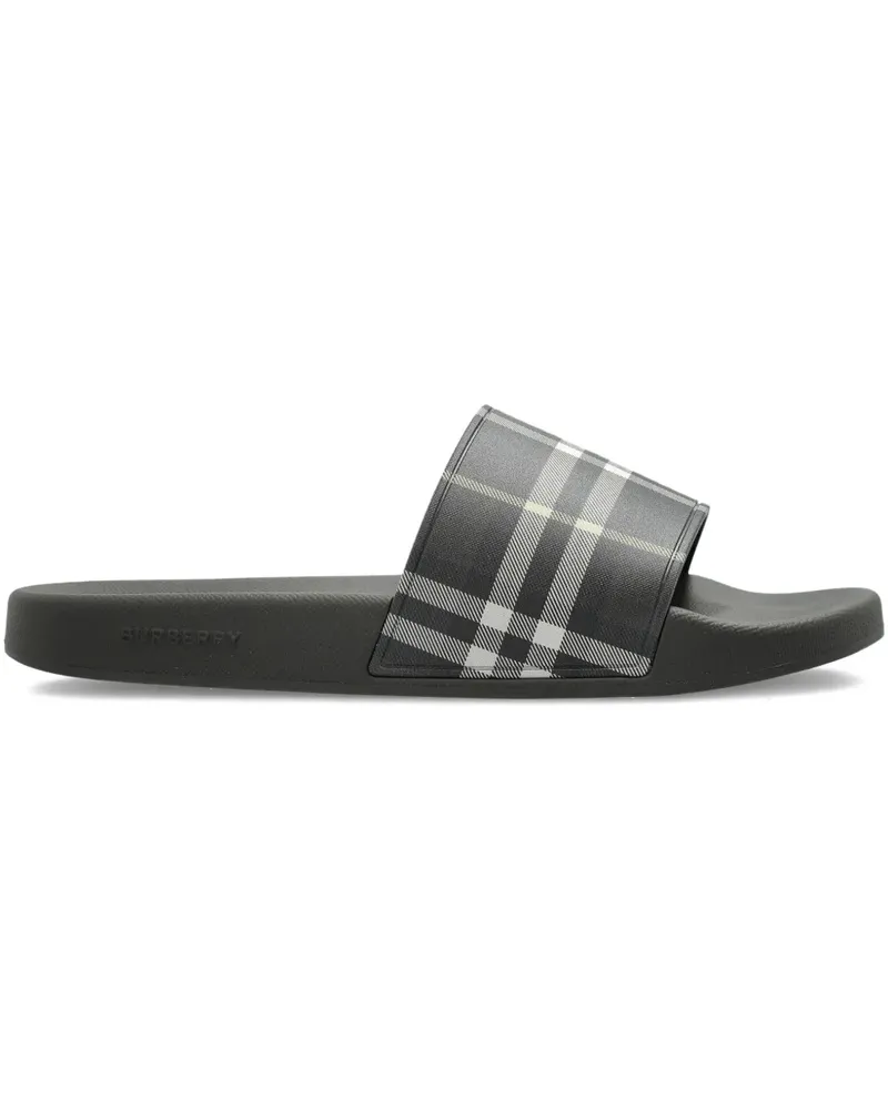 Burberry check slides - Grau Grau