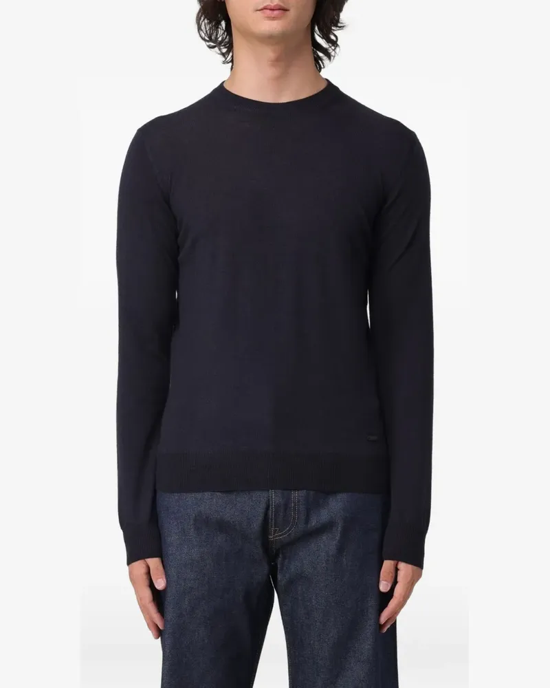 Brooksfield Pullover mit rundem Ausschnitt - Blau Blau
