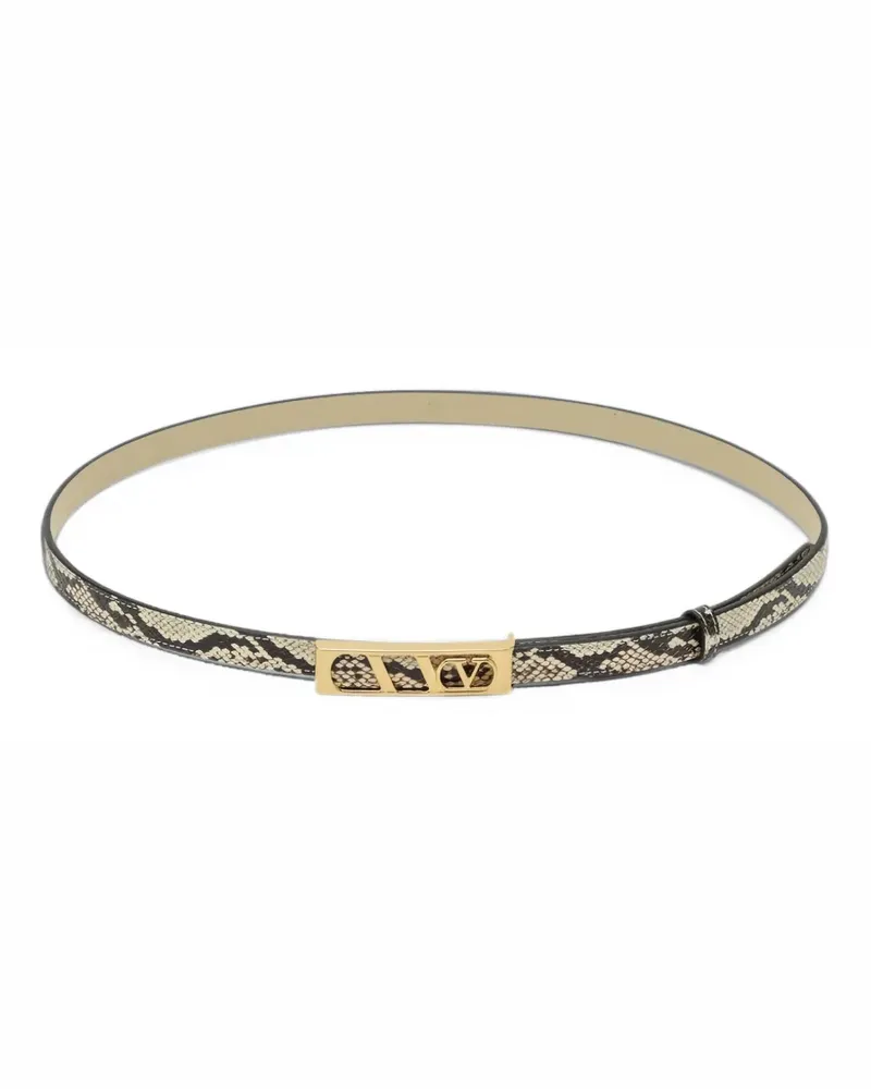 Valentino Garavani VLogo Signature Gürtel mit Python-Effekt - Nude Nude
