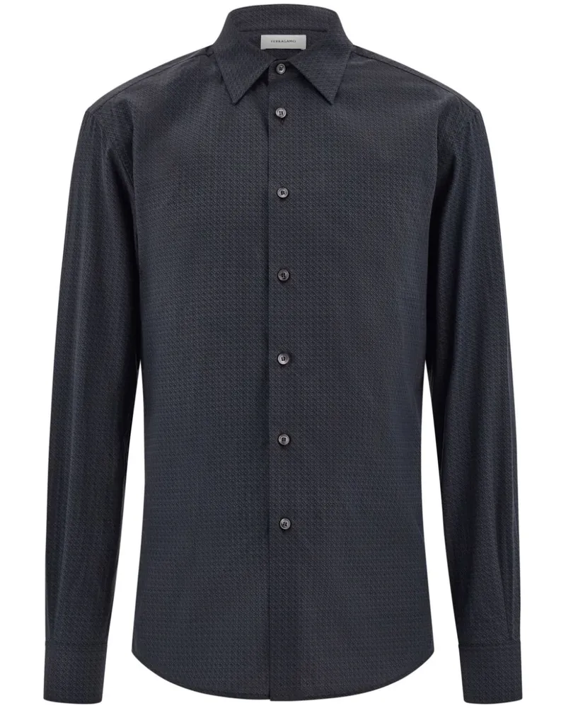 Ferragamo Hemd mit texturiertem Finish - Schwarz Schwarz
