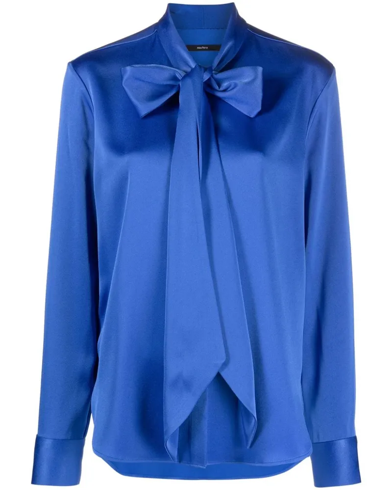 Alex Perry Bluse mit Schleifenkragen - Blau Blau