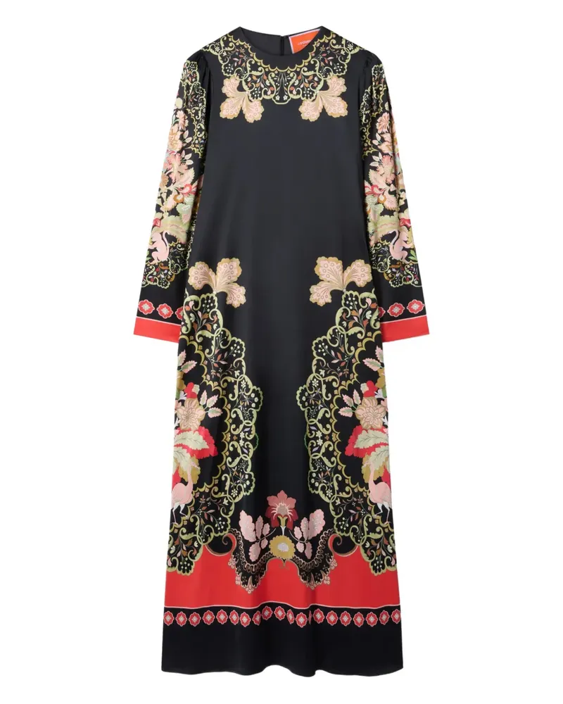 La DoubleJ Langärmeliges Clingy Swing Maxikleid - Schwarz Schwarz