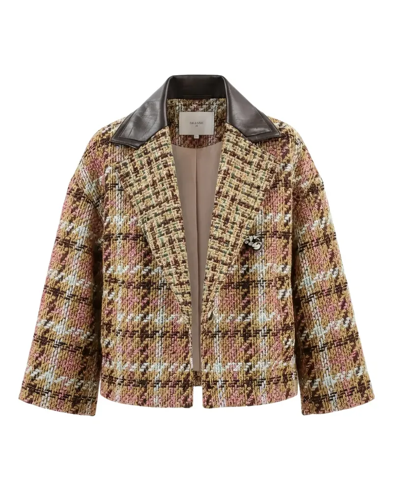 ODEEH check-pattern notched-lapel jacket - Rosa Rosa