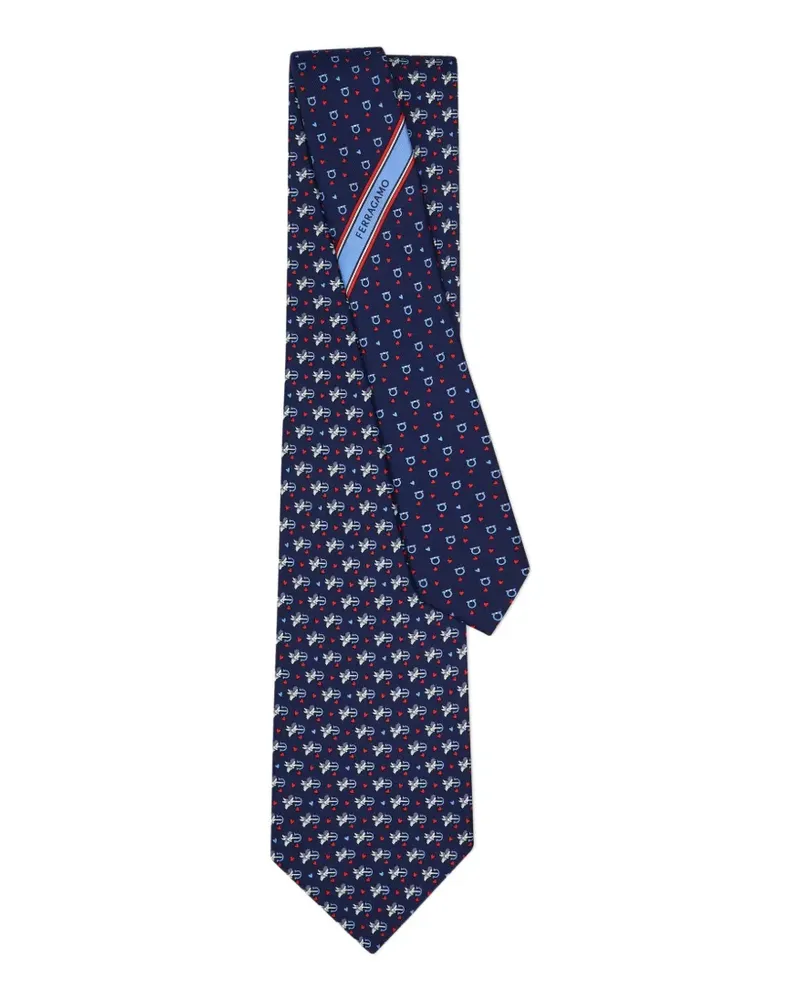 Ferragamo Cupid Seidenkrawatte mit Print - Blau Blau
