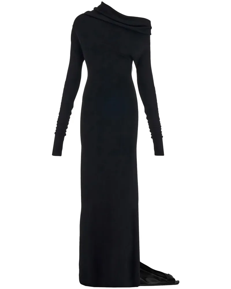 Ferragamo Drapierte One-Shoulder-Robe - Schwarz Schwarz