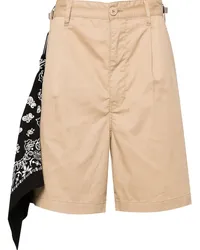 Izzue Twill-Shorts mit Schaldetail Braun