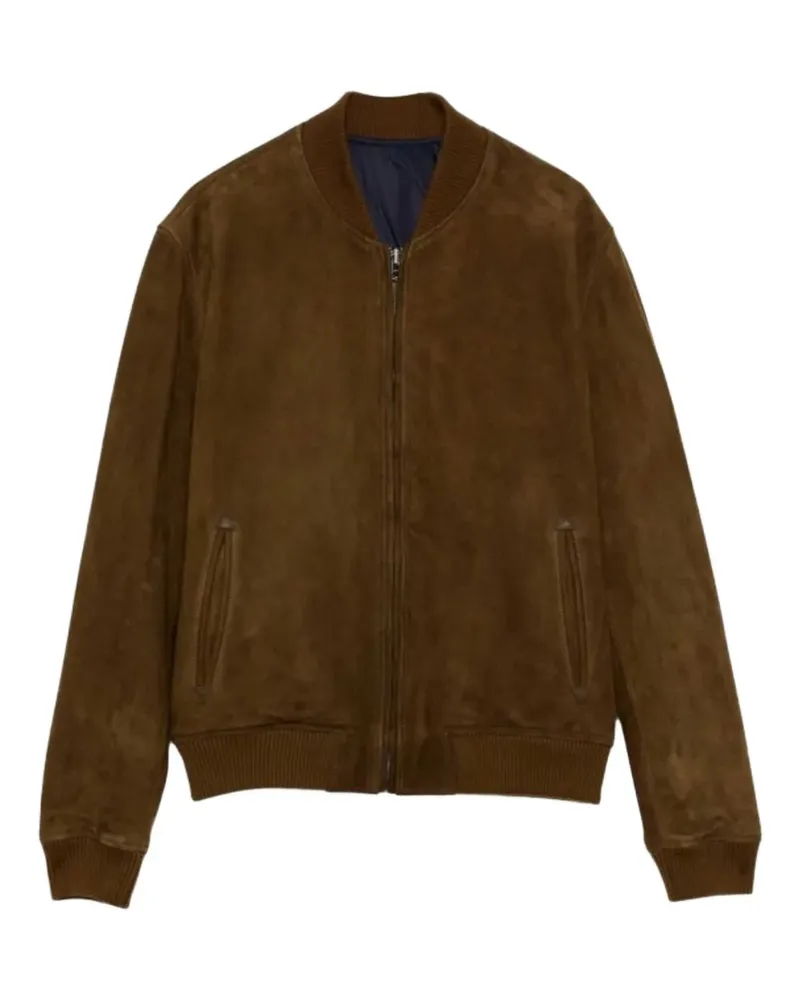 Roy Roger's zip reversible leather bomber jacket - Braun Braun