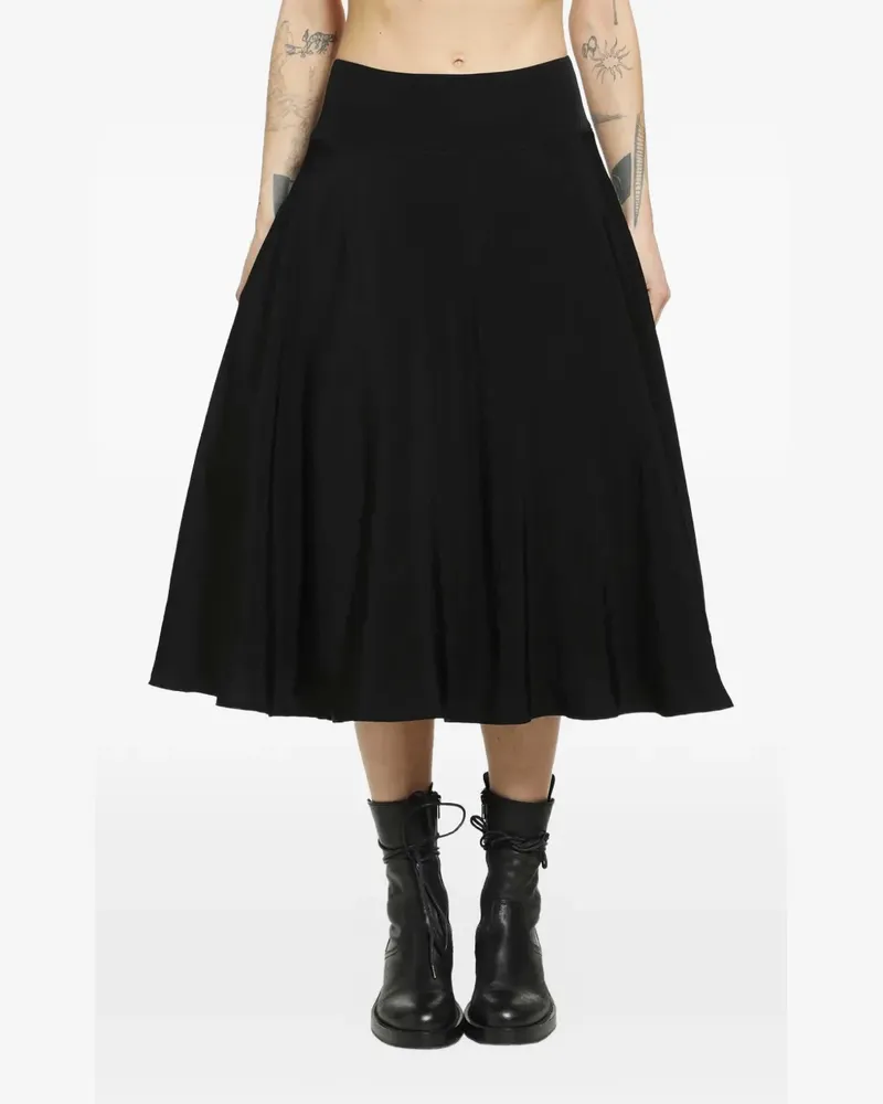 Yohji Yamamoto black midi skirt - Schwarz Schwarz