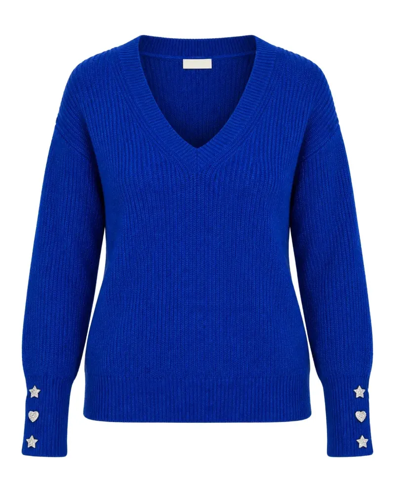 Morgan button-detail V-neck sweater - Blau Blau