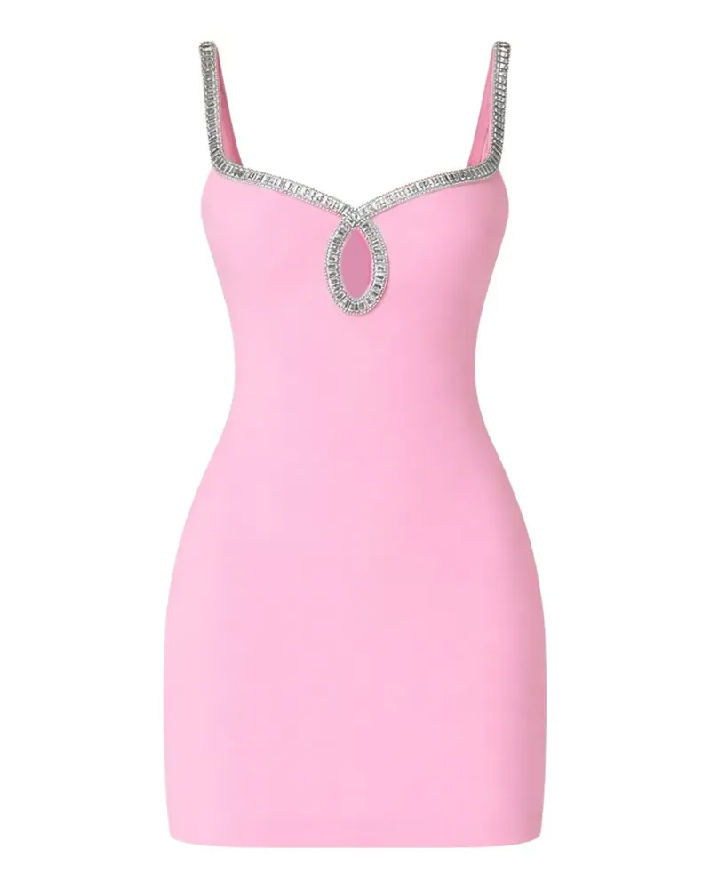 Retrofête crystal-embellished cutout mini dress - Rosa Rosa