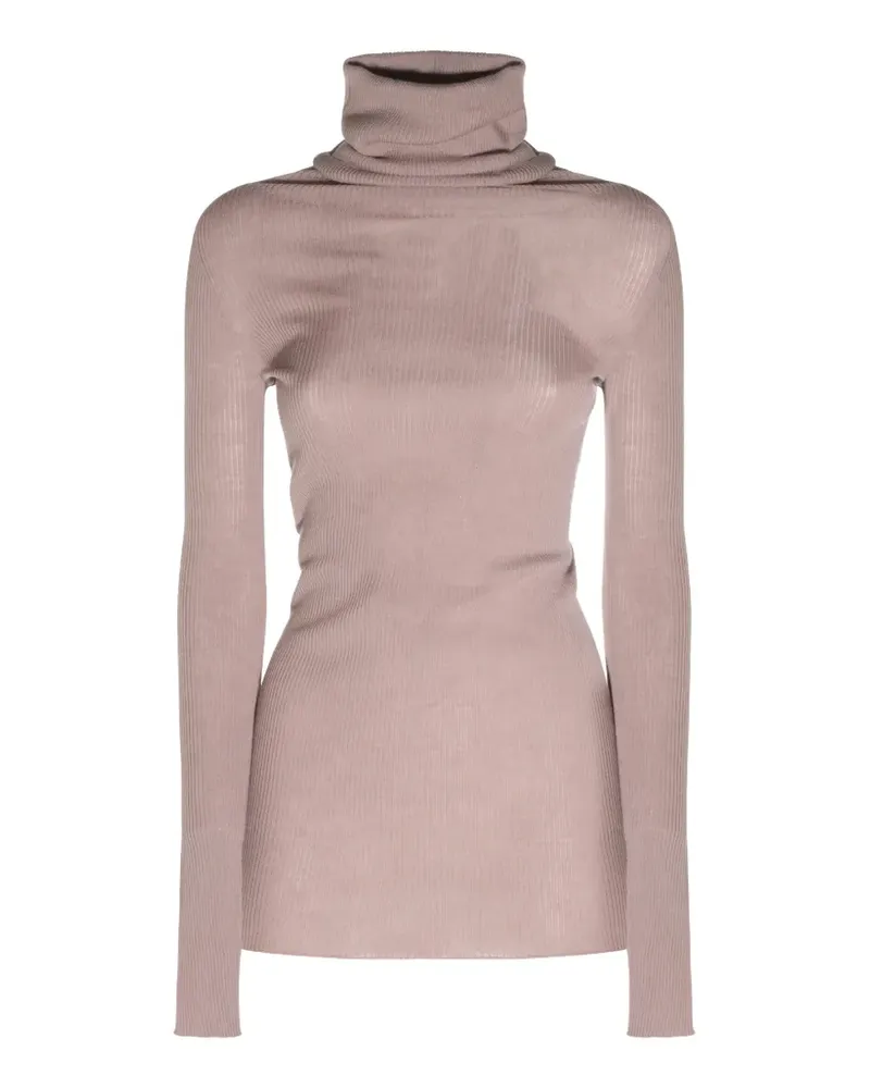 Rick Owens Gerippter Rollkragenpullover - Nude Nude
