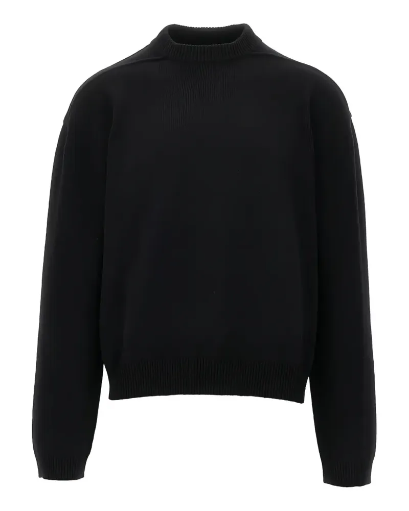 Rick Owens Tommy ribbed-trim drop-shoulder sweater - Schwarz Schwarz