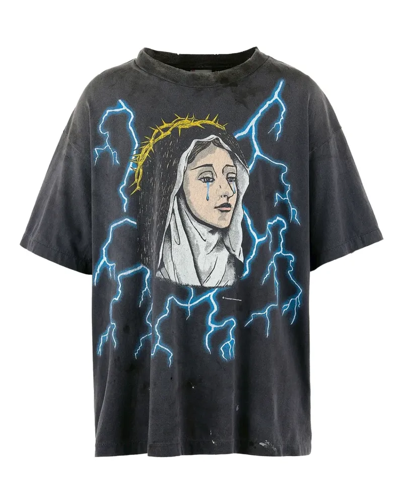 SAINT MXXXXXX T-Shirt mit Blitz-Print - Grau Grau