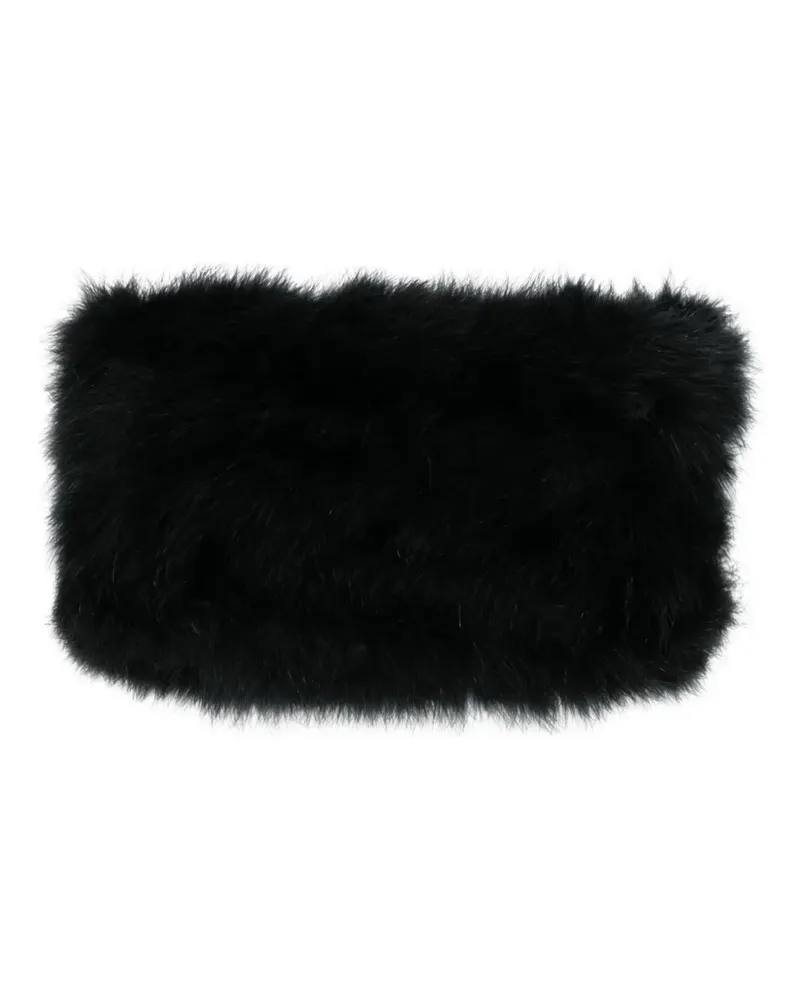 Giuseppe di Morabito Bandeau-Top mit Truthahnfedern - Schwarz Schwarz
