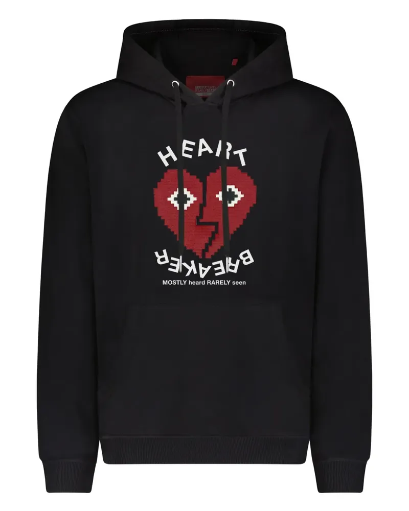 Mostly Heard Rarely Seen Hoodie mit Pixel-Herz - Schwarz Schwarz