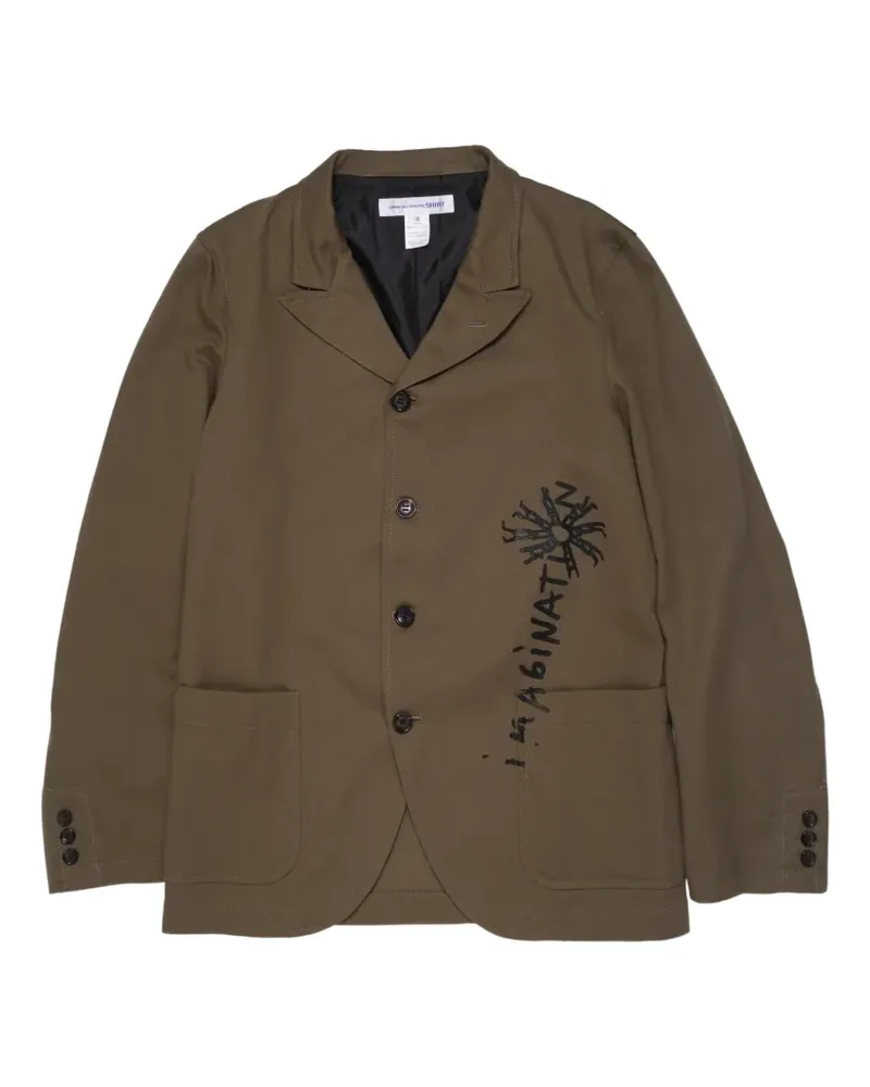 Comme des Garçons graphic-print notched-lapel jacket - Grün Grün