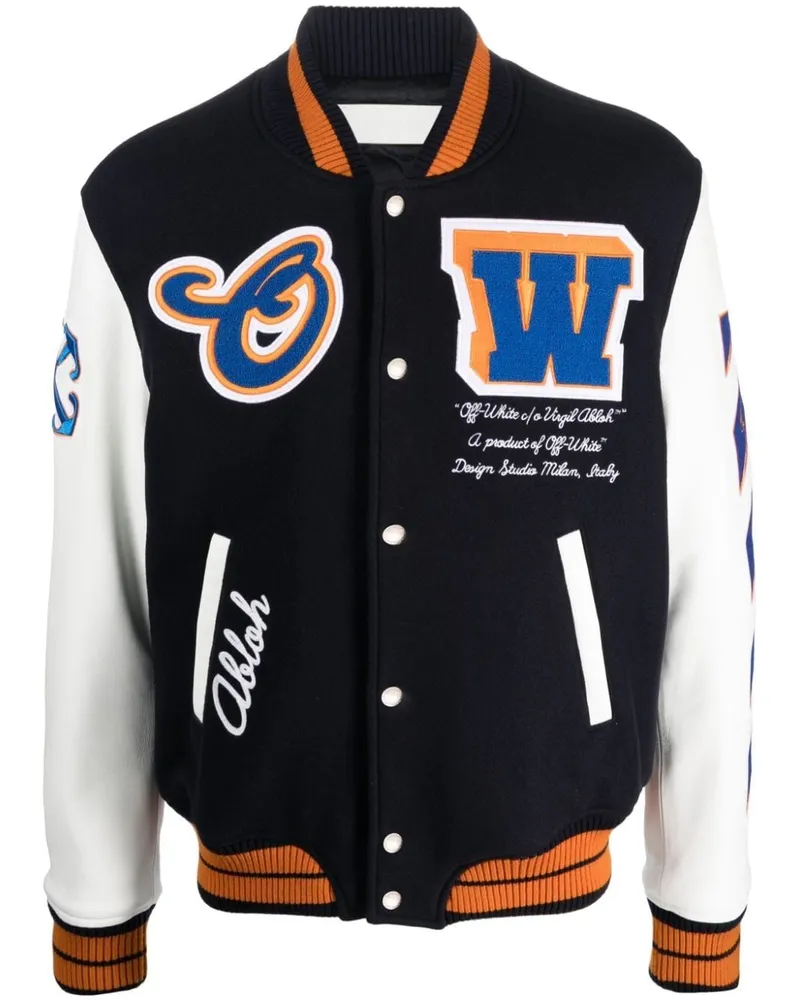 OFF-WHITE Bomberjacke im College-Look - Schwarz Schwarz