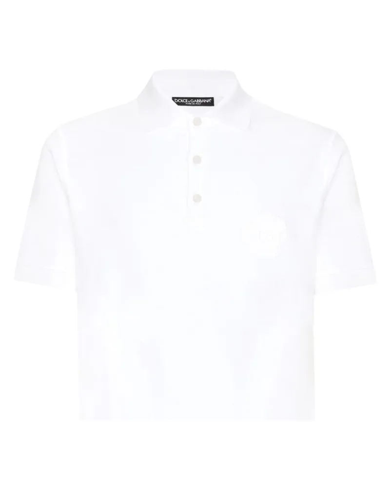 Dolce & Gabbana Poloshirt aus Baumwoll-Pikee - Weiß Weiß
