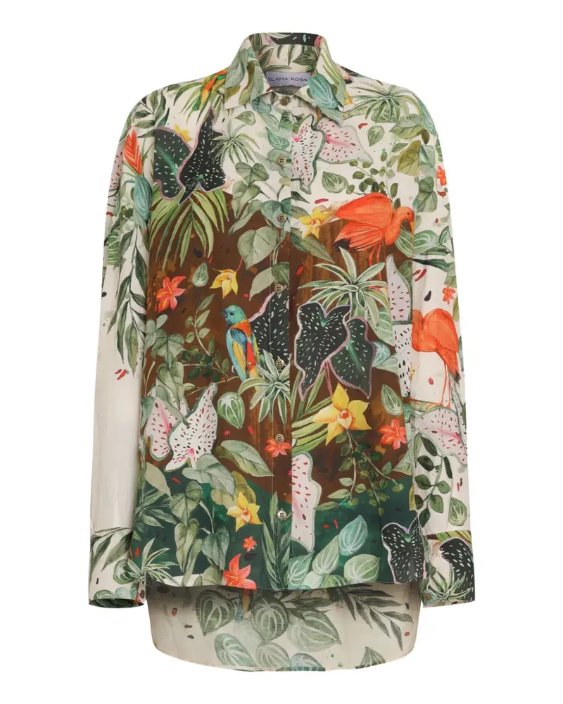 Amir Slama Hemd mit botanischem Print - Nude Nude