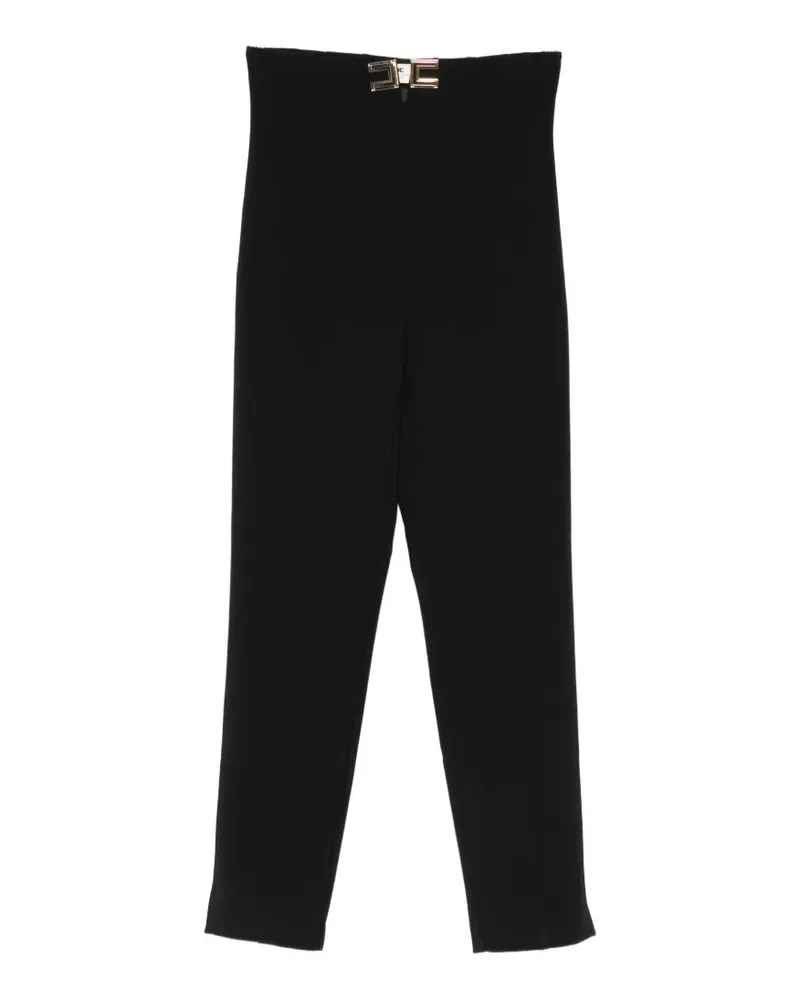 Elisabetta Franchi logo-detail tailored trousers - Schwarz Schwarz