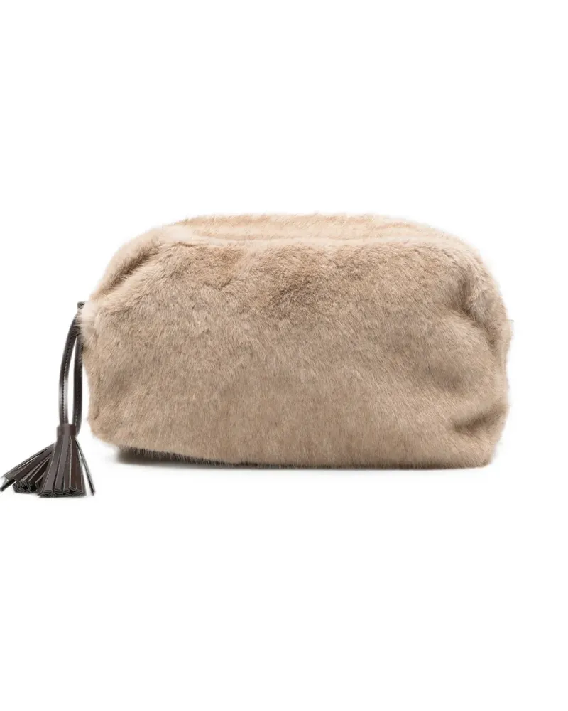 P.A.R.O.S.H. Clutch aus Faux Fur - Nude Nude
