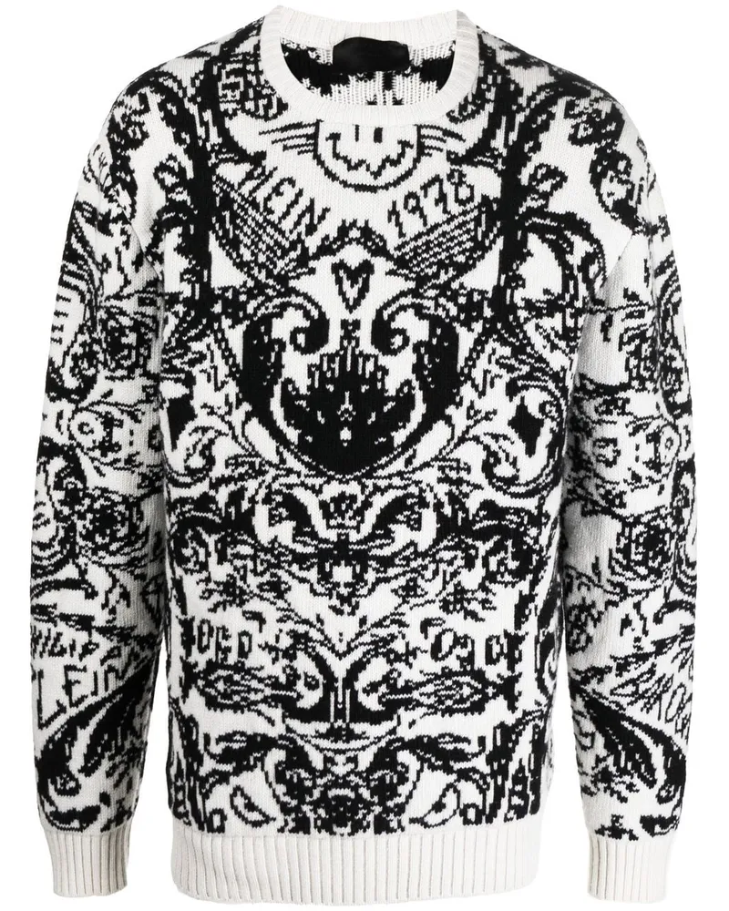 Philipp Plein Pullover mit Intarsienmuster - Weiß Weiß