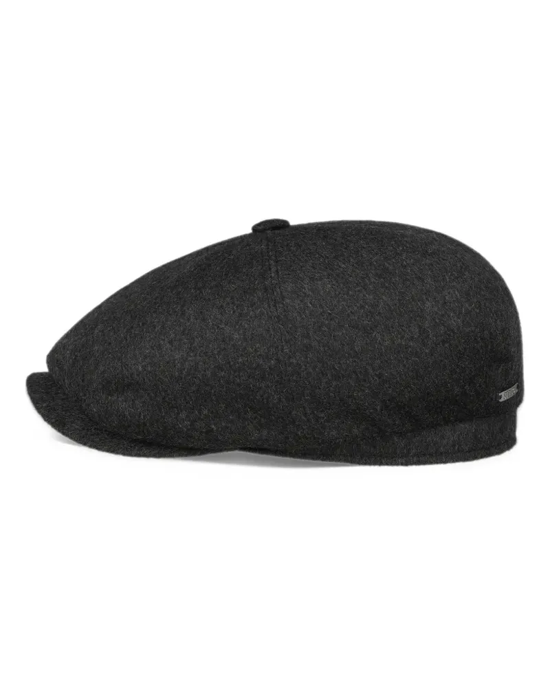 Stetson button-topped flat cap - Grau Grau