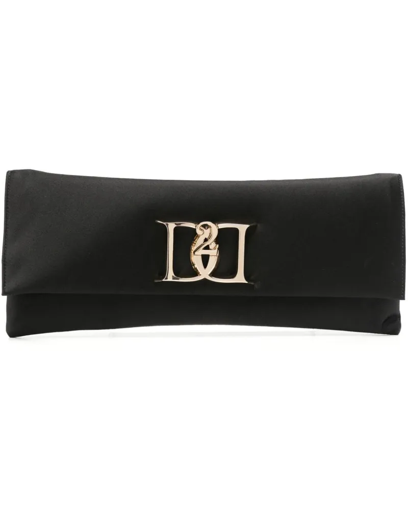Dsquared2 Clutch mit Logo-Schild - Schwarz Schwarz