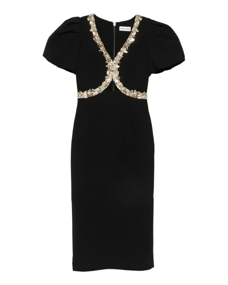 Rebecca Vallance Alexandrite crystal-embellishment midi dress - Schwarz Schwarz