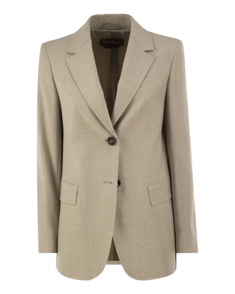 Max Mara single-breasted wool flannel blazer beige - Nude Nude