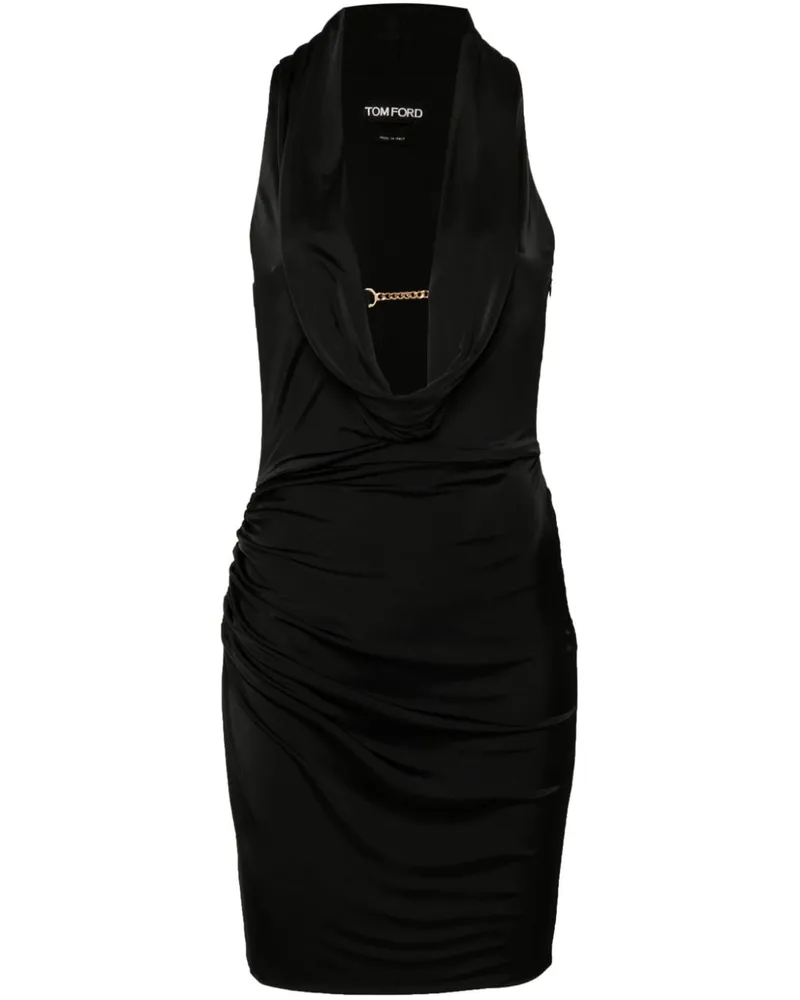 Tom Ford Midikleid mit drapiertem Ausschnitt - Schwarz Schwarz