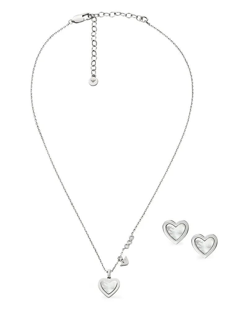 Emporio Armani Halskette mit Herz-Anhänger - Silber Silber