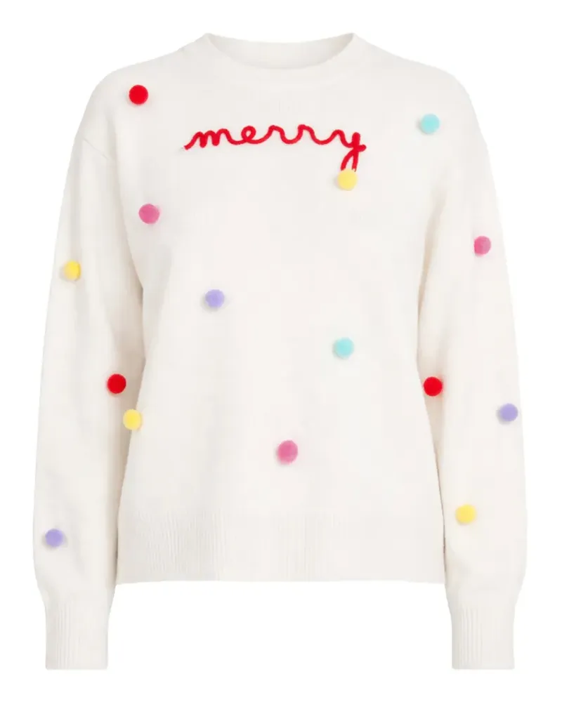 MC2 Saint Barth embroided pom-pom sweater - Weiß Weiß