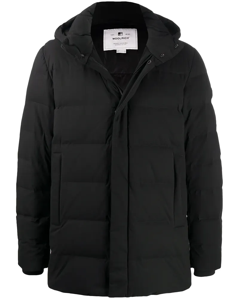 Woolrich Daunenmantel mit Logo-Stickerei - Schwarz Schwarz