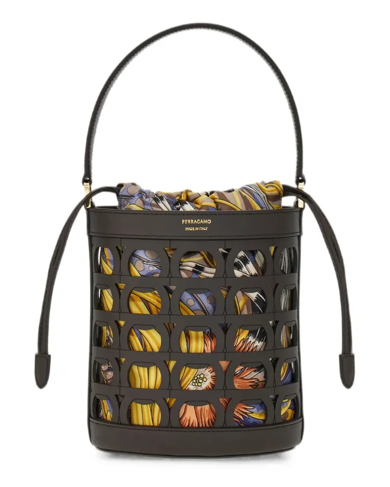 Ferragamo Gancini bucket bag XS - Braun Braun