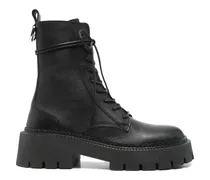 Bikerstiefel mit Schnürung - Schwarz