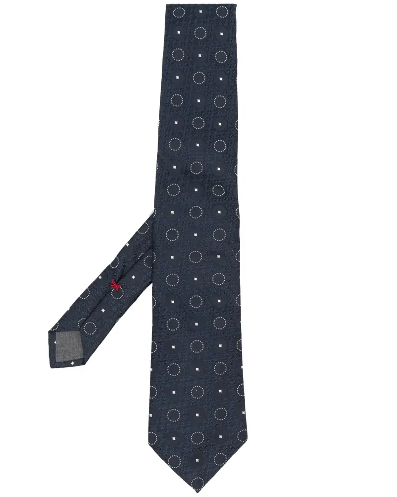 Brunello Cucinelli Seidenkrawatte mit Stickerei - Blau Blau