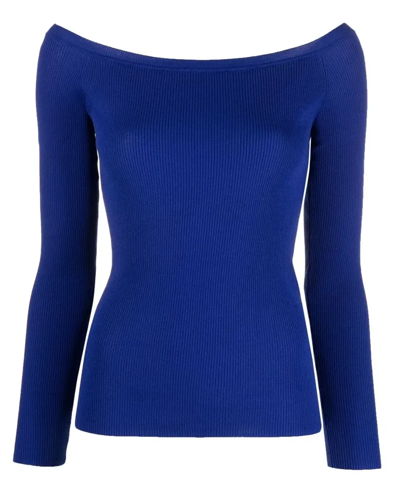 P.A.R.O.S.H. Schulterfreies Strickoberteil - Blau Blau