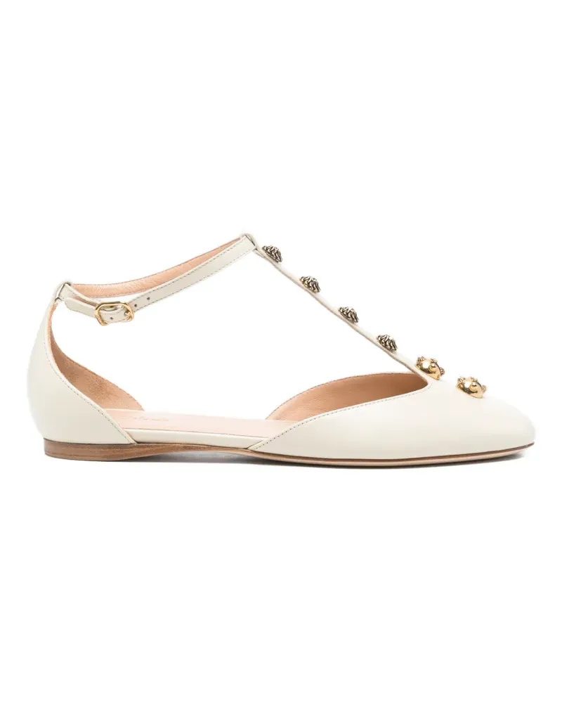Chloé Celest T-bar embellished ballet flats - Nude Nude