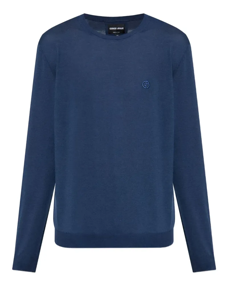 Giorgio Armani Pullover mit Rundhalsausschnitt - Blau Blau