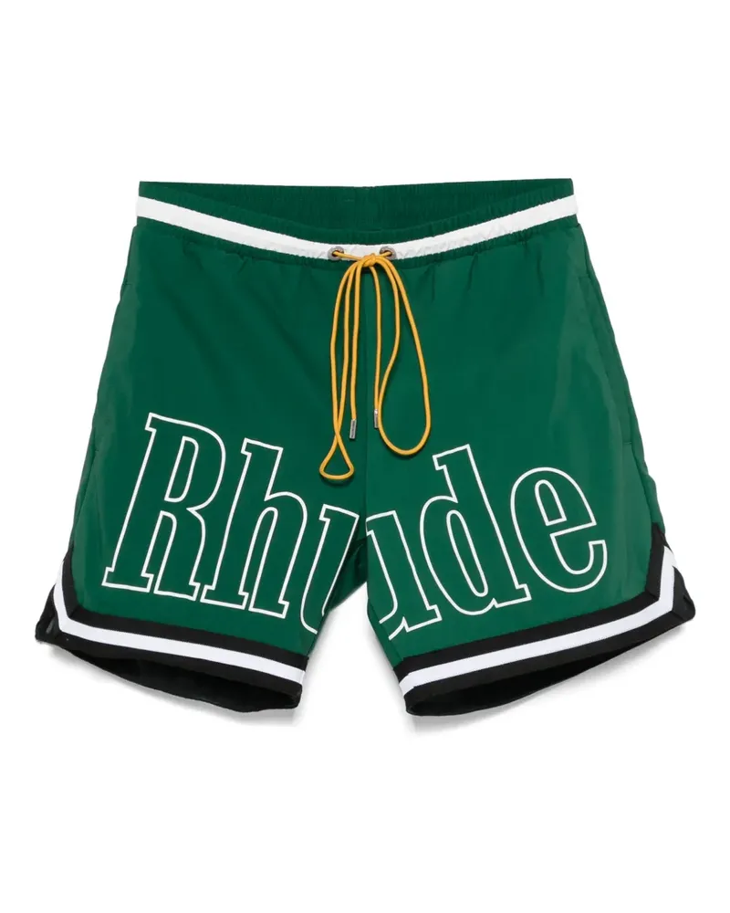 RHUDE Badeshorts mit Logo - Grün Grün