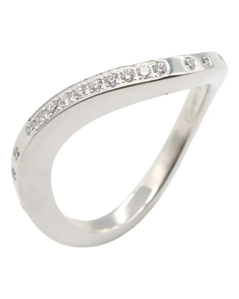 Cartier 2010s logo-engraved diamond ring - Silber Silber