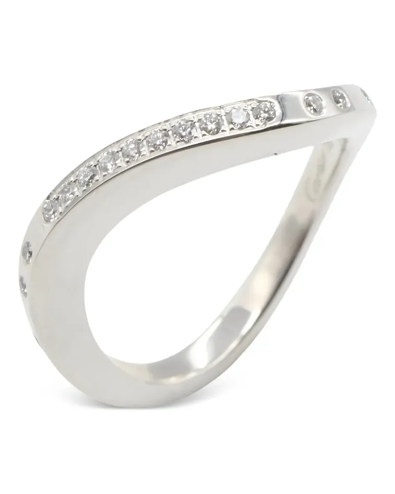 Cartier 2010s logo-engraved diamond ring - Silber Silber