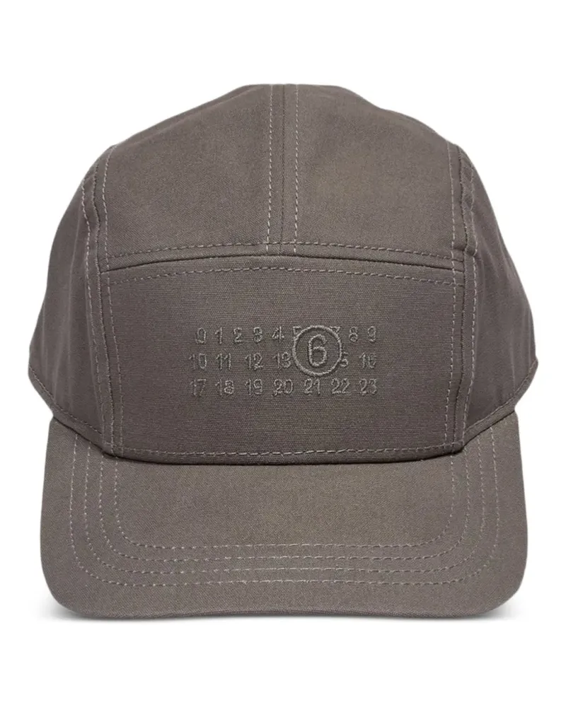 Maison Margiela numerical logo-embroidered cap - Grau Grau